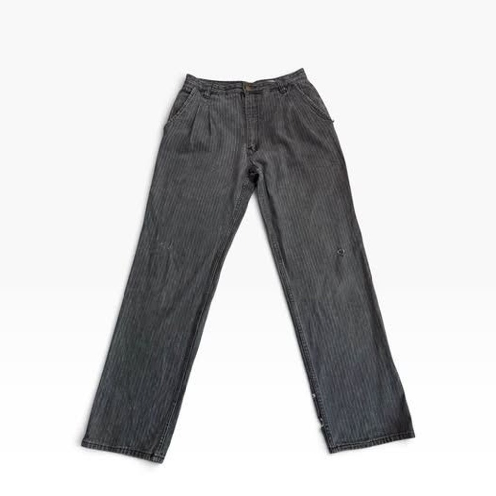 Vintage Chardon De Paris Pinstripe Pleated Denim Trousers 28"